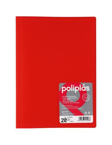 Carpeta 20 Fundas Poliplas Folio Translucido colores Surtidos