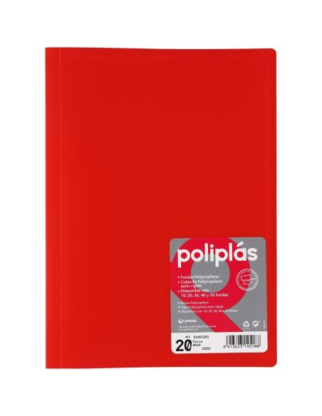 Carpeta 20 Fundas Poliplas Folio Translucido colores Surtidos
