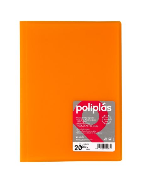 Carpeta 20 Fundas Poliplas Folio Translucido colores Surtidos