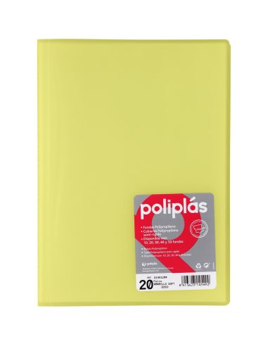Carpeta 20 Fundas Poliplas Folio Translucido colores Surtidos