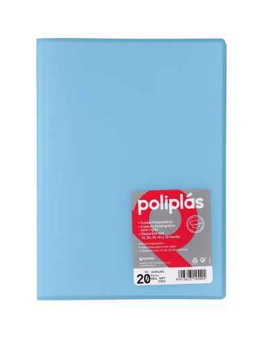 Carpeta 20 Fundas Poliplas Folio Translucido colores Surtidos