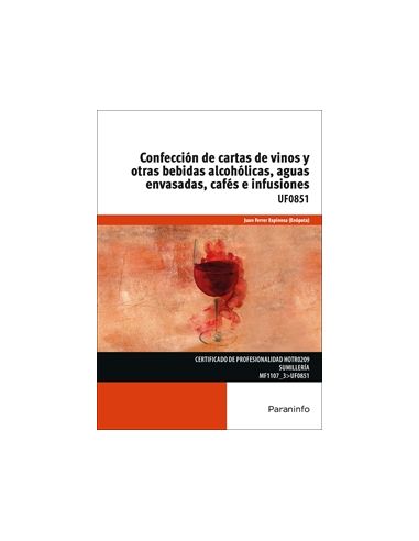 Confección De Cartas De Vinos Y Otras Bebidas Alcohólicas, Aguas Envasadas, Cafés E Infusiones