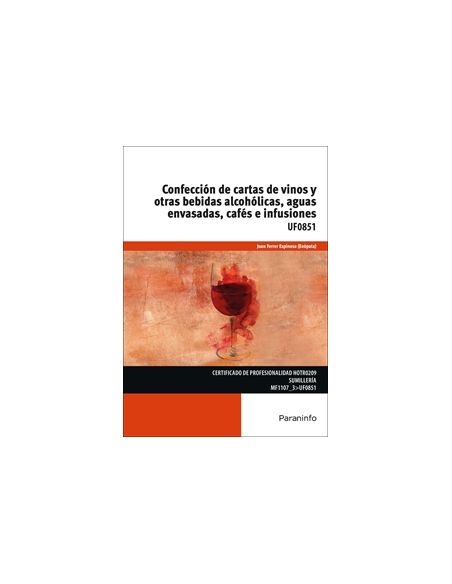 Confección De Cartas De Vinos Y Otras Bebidas Alcohólicas, Aguas Envasadas, Cafés E Infusiones