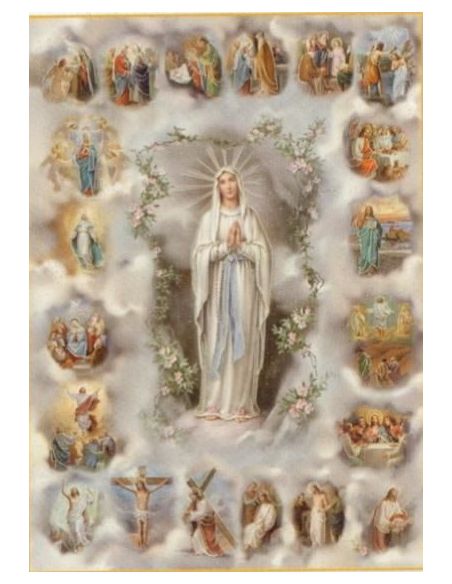 Cartel 49X68  614-Cr. Nº 19 Misterios Del Rosario