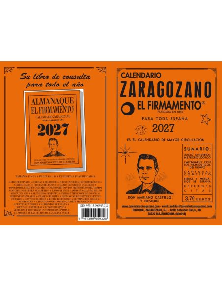 Calendario Zaragozano 2027 - Firmamento