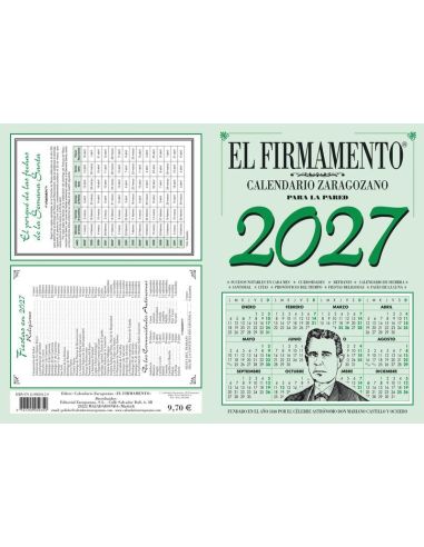 Calendario Zaragozano De Pared 2027 - Firmamento