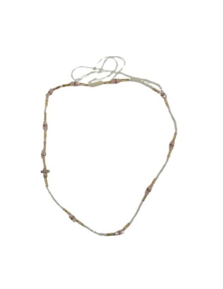 Rosario Collar Cristal Color Beige