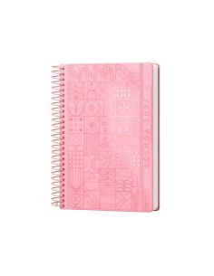 Agenda oficina liderpapel 2027 espiral syros dia pagina a5 bilingue 60g papel fsc rosa.