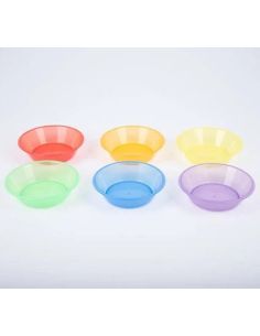 Boles traslúcidos de clasificación y juego arcoíris set de 6