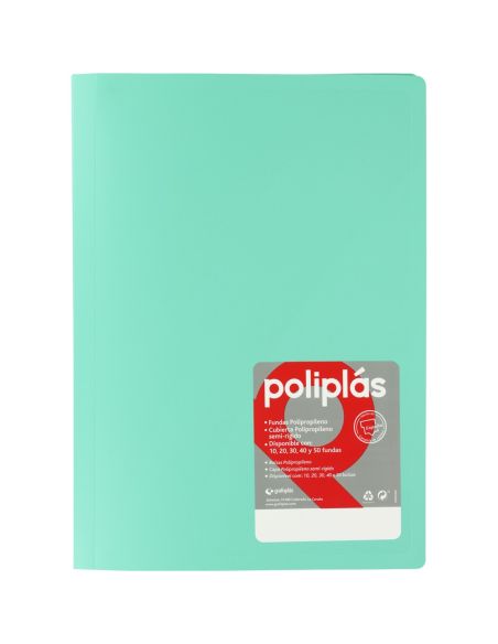 Carpeta 20 Fundas Poliplas Folio Opaco Colores Surtidos