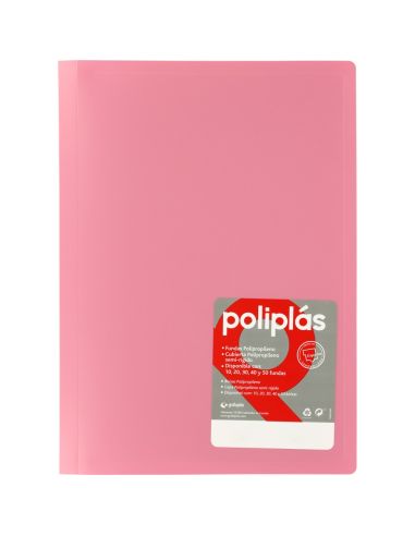 Carpeta 20 Fundas Poliplas Folio Opaco Colores Surtidos