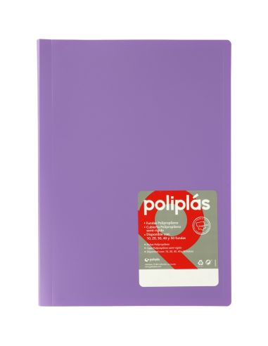 Carpeta 20 Fundas Poliplas Folio Opaco Colores Surtidos