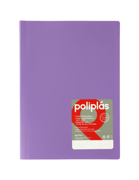 Carpeta 20 Fundas Poliplas Folio Opaco Colores Surtidos