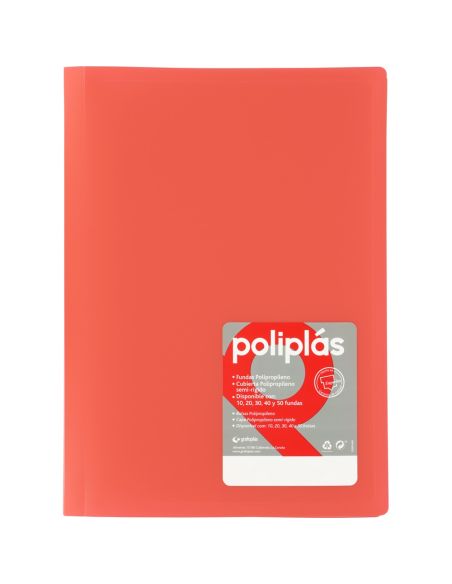 Carpeta 20 Fundas Poliplas Folio Opaco Colores Surtidos