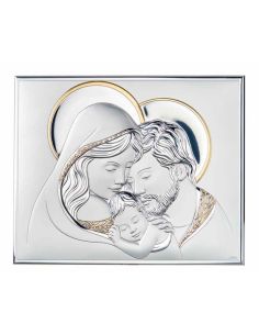Cuadro Plata Oro Sagrada Familia 19X15,5Cm