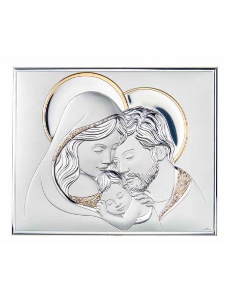Cuadro Plata Oro Sagrada Familia 26X21,5Cm