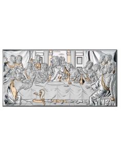 Cuadro Ultima Cena Plata Oro 11X6,5Cm