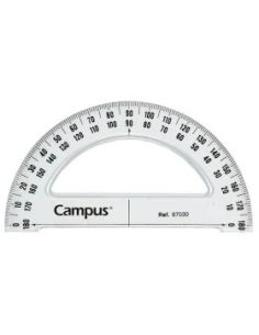 Transportador Semicírculo Campus University Plástico 13 Cm.