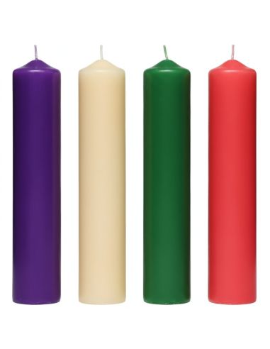Velas Adviento 8X20Cm 4 Colores Liturgicos