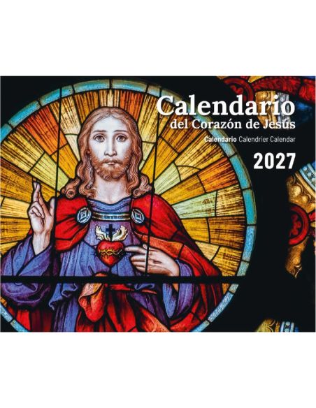 Calendario Del Corazon De Jesus 2027 Pared Con Faldillas