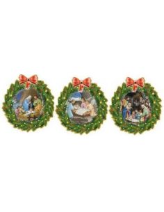 Nacimiento Colgantes Arbol Girlanda Oro  Madera 10X9,2Cm (3) (5)
