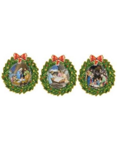 Nacimiento Colgantes Arbol Girlanda Oro  Madera 10X9,2Cm (3) (5)