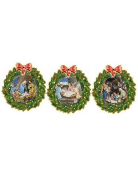 Nacimiento Colgantes Arbol Girlanda Oro  Madera 10X9,2Cm (3) (5)