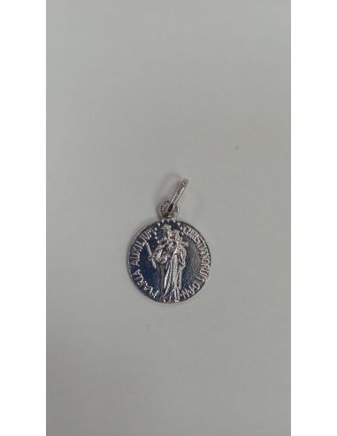Medalla Maria Auxiliadora 15Mm Plata de Ley