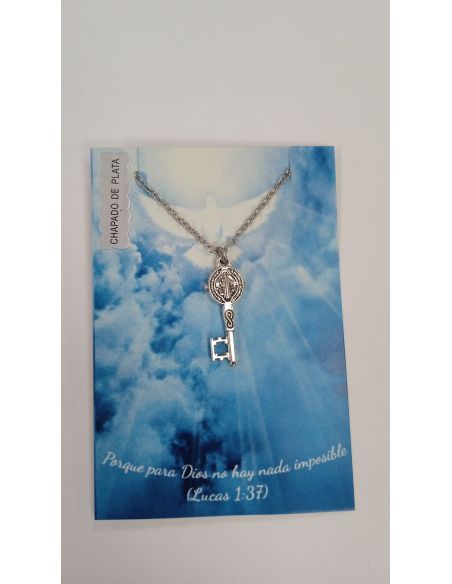 Collar llave S.Benito 24mm plateado c/cadena acero