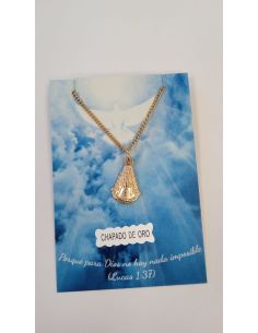 Collar V. Rocío 17mm Baño oro c/cadena acero
