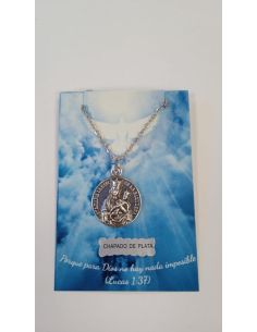Collar V. Almudena 19mm Baño 5mic plata c/cadena acero