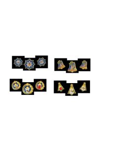 Nacimiento Colgantes Arbol Girlanda Oro  Madera 3Cm (12) (36)