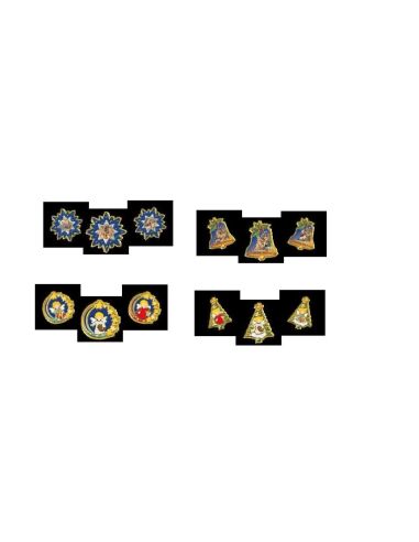 Nacimiento Colgantes Arbol Girlanda Oro  Madera 3Cm (12) (36)