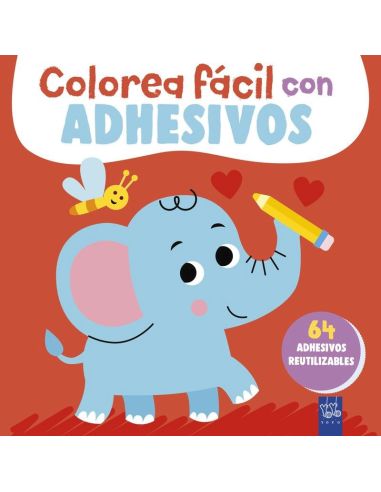Colorea Facil Con Adhesivos - Elefante