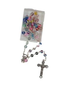 Rosario Esfera Cristal Incrustado Multicolor 5Mm C/Caja