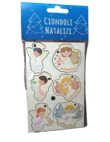 Angeles Colgantes Infantil Madera 4X4,5Cm Paq.6 Uds (5)