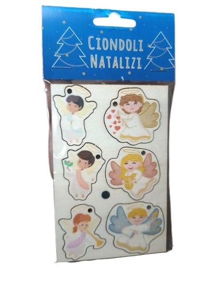 Angeles Colgantes Infantil Madera 4X4,5Cm Paq.6 Uds (5)
