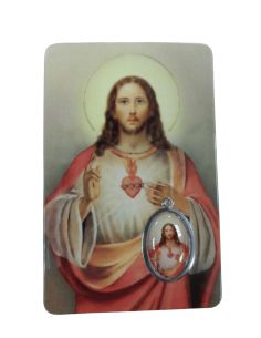 Estampa Medalla 85X55Mm Pvc-Resina. Corazon De Jesus