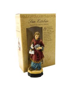 San Esteban 12Cm Resina Con Oracion