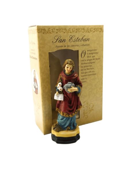 San Esteban 12Cm Resina Con Oracion