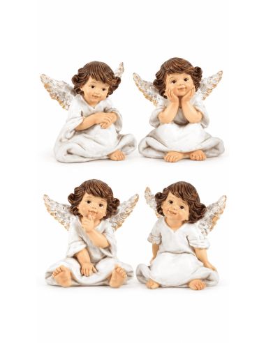 Angel Sentado 4,3Cm 4 Surt. Resina