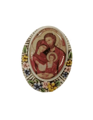Iman Resina Oval Flores 45X30Cm Sagrada Familia