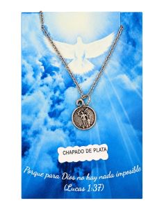 Collar San Miguel 11mm baño 5mic plata c/cadena acero