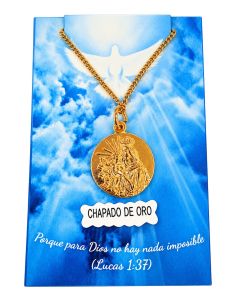 Collar Escapulario 20mm Baño oro c/cadena acero