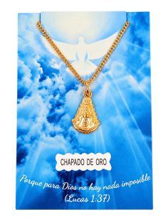 Collar V. Rocío 17mm Baño oro c/cadena acero