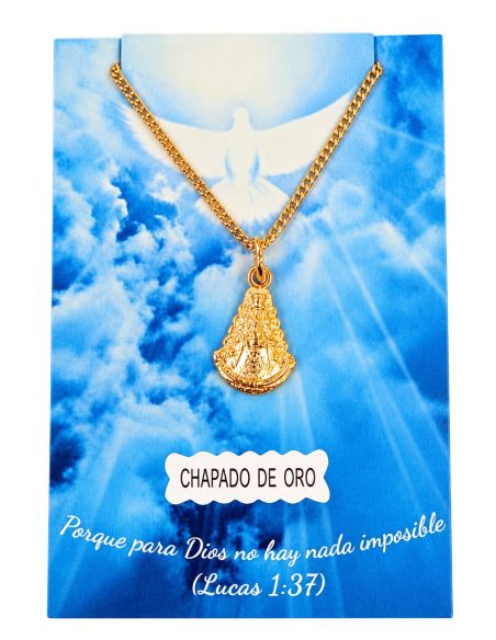 Collar V. Rocío 17mm Baño oro c/cadena acero