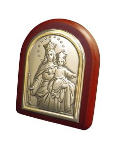 Repie Mª. Auxiliadora  Plata 7X5,5 Cm.