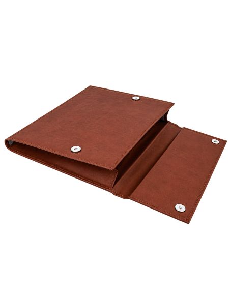 Carpeta Portadocumentos Q-Connect Artesania Piel Sintetica Doble Cierre Iman Color Cuero 260X235X35 Mm