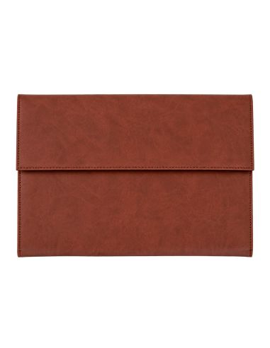 Carpeta Portadocumentos Q-Connect Artesania Piel Sintetica Doble Cierre Iman Color Cuero 260X235X35 Mm