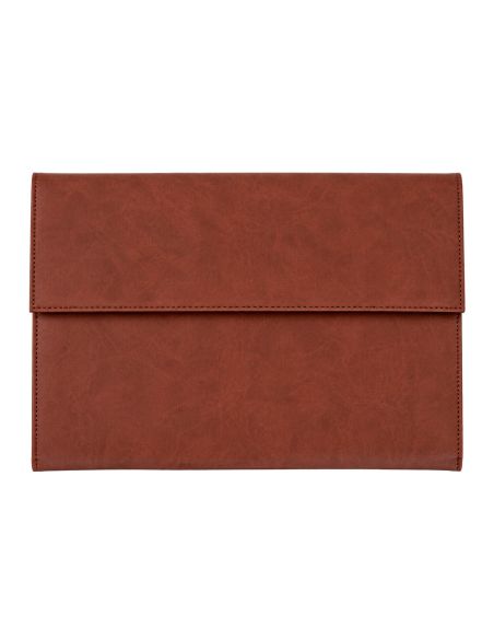 Carpeta Portadocumentos Q-Connect Artesania Piel Sintetica Doble Cierre Iman Color Cuero 260X235X35 Mm